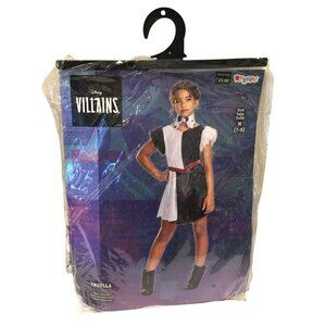 Disney Villains CRUELLA Medium Size 7-8 Teen Costume Dress & Collar Black White